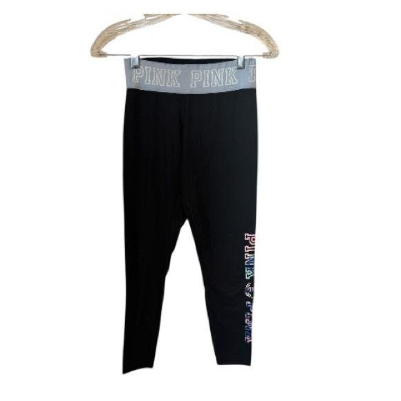 PINK Victoria's Secret Pants - PINK Victoria's Secret Leggings with Logo Waistband  XSMALL   #U